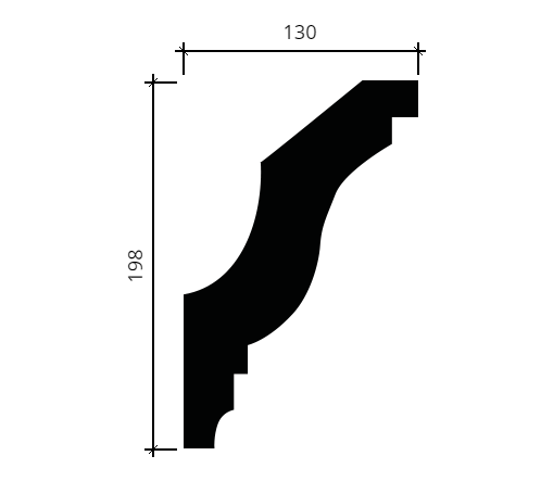 Карниз гибкий Европласт 1.50.273 Пенополиуретан 2000*198*130 мм