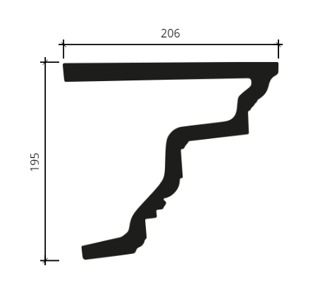 Карниз Европласт 4.32.302 Пенополиуретан 2000*194*204 мм