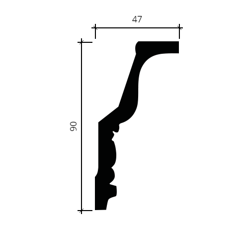 Карниз гибкий Европласт 1.50.127 Пенополиуретан 2000*89*46 мм