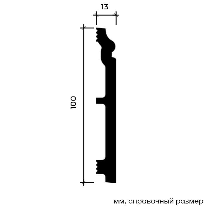 Плинтус Европласт U.6.53.131 Перфом 2000*100*13 мм