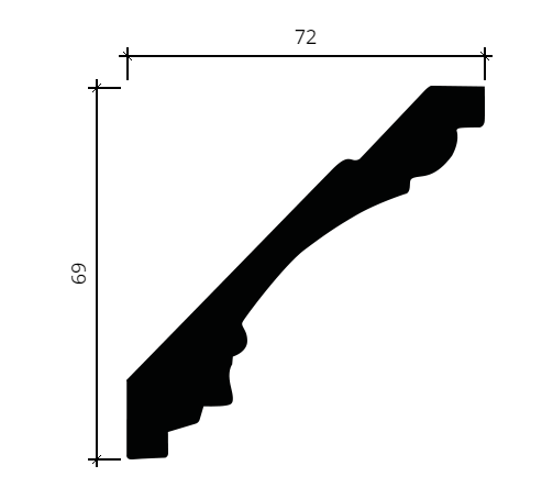 Карниз Европласт 1.50.189 Пенополиуретан 2000*70*72 мм