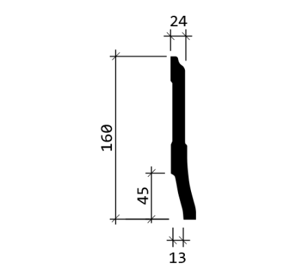 Плинтус гибкий Европласт 1.53.105 Пенополиуретан 2000*160*25 мм