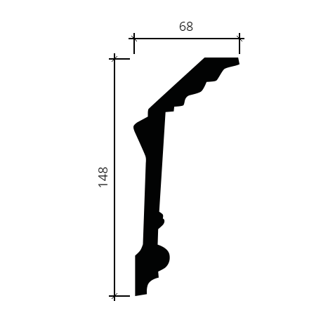 Карниз гибкий Европласт 1.50.163 Пенополиуретан 2000*151*65 мм