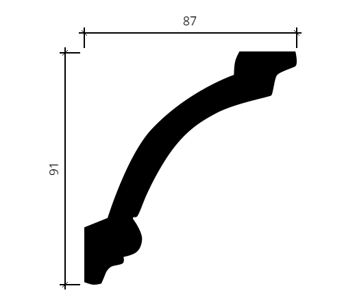 Карниз гибкий Европласт 1.50.125 Пенополиуретан 2000*90*85 мм