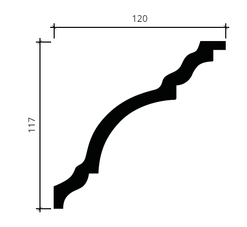 Карниз гибкий Европласт 1.50.148 Пенополиуретан 2000*117*120 мм