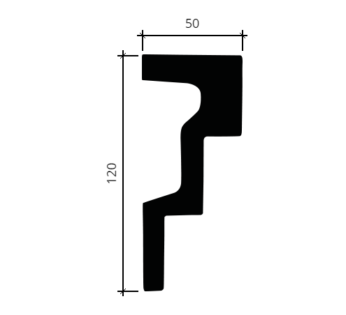 Карниз гибкий Европласт 1.50.262 Пенополиуретан 2000*120*50 мм