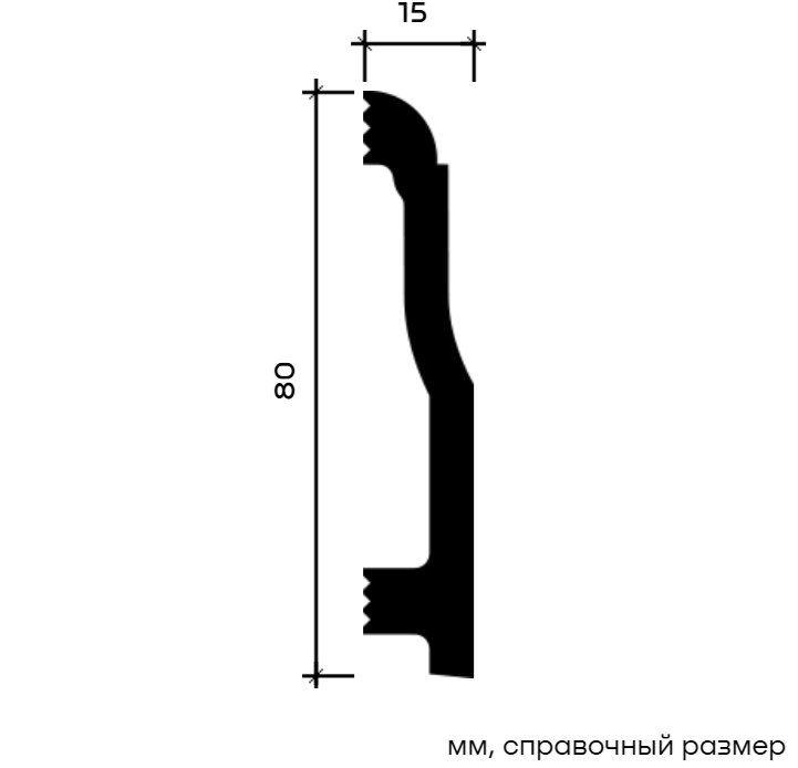 Плинтус Европласт U.6.53.134 Перфом 2000*80*15 мм