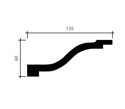 Карниз гибкий Европласт 1.50.131 Пенополиуретан 2000*63*136 мм