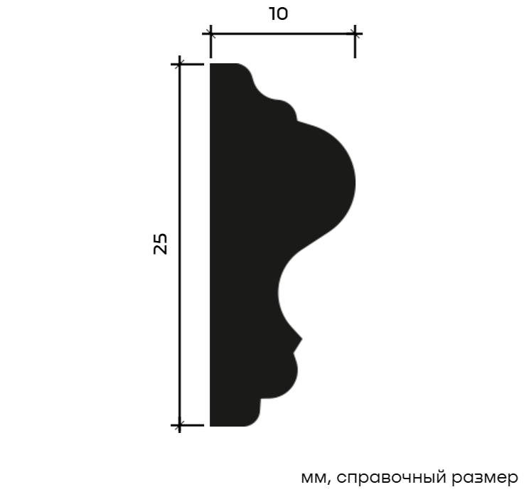 Молдинг Европласт U.6.51.415 Пенополистирол 2000*25*10 мм