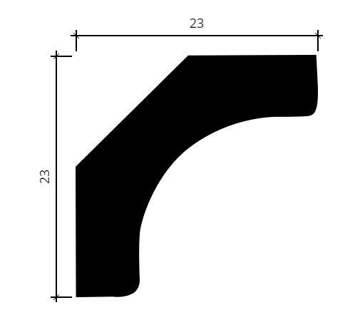 Карниз гибкий Европласт 1.50.154 Пенополиуретан 2000*23*23 мм
