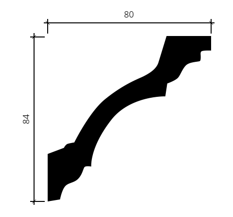 Карниз гибкий Европласт 1.50.113 Пенополиуретан 2000*83*80