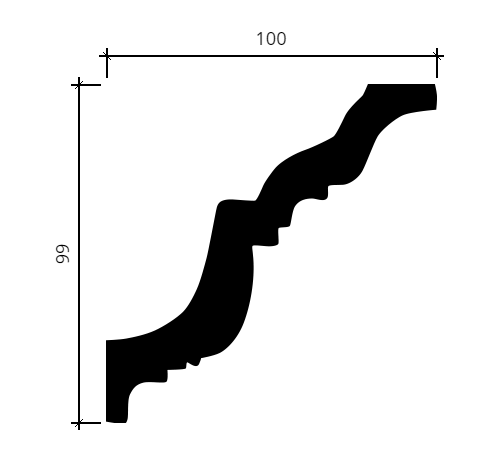 Карниз гибкий Европласт 1.50.116 Пенополиуретан 2000*100*99 мм