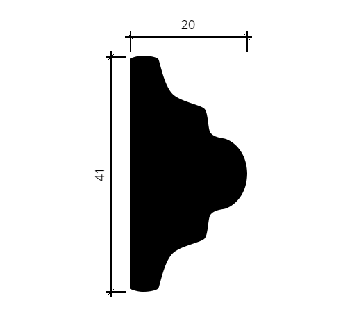 Молдинг Европласт 1.51.308 Пенополиуретан 2000*41*20 мм