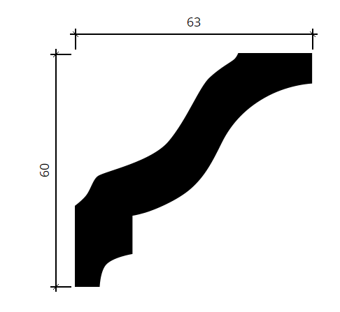 Карниз Европласт 1.50.105 Пенополиуретан 2000*60*63 мм