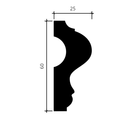 Молдинг гибкий Европласт 1.51.302 Пенополиуретан 2000*60*25 мм