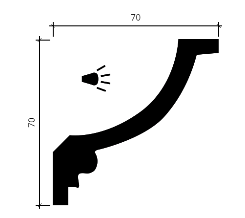 Карниз Европласт 1.50.208 Пенополиуретан 2000*71*71 мм