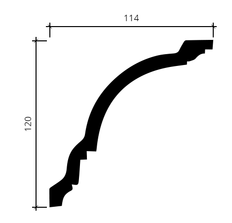Карниз гибкий Европласт 1.50.108 Пенополиуретан 2000*119*117 мм