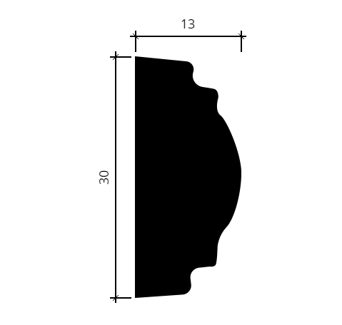 Молдинг Европласт 1.51.379 Пенополиуретан 2000*30*13 мм